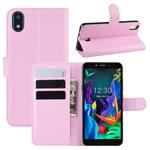 For LG K20 (2019)   Litchi Texture Horizontal Flip Leather Case with Wallet & Holder & Card Slots(Pink)