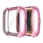 ENKAY Hat-prince Full Coverage Electroplate TPU Case for Fitbit Versa 2(Pink)