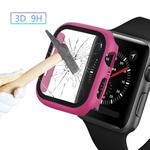 ENKAY Hat-prince Full Coverage PC Case + Tempered Glass Protector for Apple Watch Series 5 / 4 44mm(Rose)
