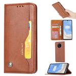 For OnePlus 7T Knead Skin Texture Horizontal Flip Leather Case with Photo Frame & Holder & Card Slots & Wallet(Brown)