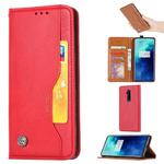 For OnePlus 7T  Pro Knead Skin Texture Horizontal Flip Leather Case with Photo Frame & Holder & Card Slots & Wallet(Red)