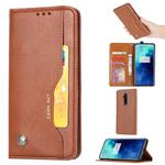 For OnePlus 7T  Pro Knead Skin Texture Horizontal Flip Leather Case with Photo Frame & Holder & Card Slots & Wallet(Brown)