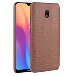 For Xiaomi Redmi 8A  Shockproof Crocodile Texture PC + PU Case(Brown)