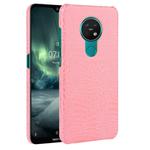 For Nokia 7.2 / 6.2 Shockproof Crocodile Texture PC + PU Case(Pink)