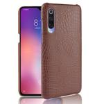 For Xiaomi Mi 9 Pro Shockproof Crocodile Texture PC + PU Case(Brown)