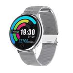 Q16 1.22inch IPS Color Screen Smart Watch IP67 Waterproof,Metal Watchband,Support Call Reminder /Heart Rate Monitoring/Blood Pressure Monitoring/Sleep Monitoring(Silver)