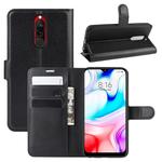 For Xiaomi Redmi 8 Litchi Texture Horizontal Flip Leather Case with Wallet & Holder & Card Slots(Black)