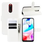 For Xiaomi Redmi 8 Litchi Texture Horizontal Flip Leather Case with Wallet & Holder & Card Slots(White)