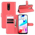 For Xiaomi Redmi 8 Litchi Texture Horizontal Flip Leather Case with Wallet & Holder & Card Slots(Red)