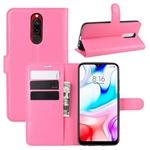 For Xiaomi Redmi 8 Litchi Texture Horizontal Flip Leather Case with Wallet & Holder & Card Slots(Rose red)