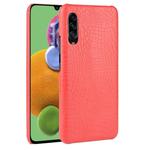 For Galaxy A70s Shockproof Crocodile Texture PC + PU Case(Red)