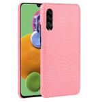 For Galaxy A70s Shockproof Crocodile Texture PC + PU Case(Pink)