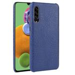 For Galaxy A70s Shockproof Crocodile Texture PC + PU Case(Blue)