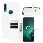 For Alcatel 3x (2019) Litchi Texture Horizontal Flip Leather Case with Wallet & Holder & Card Slots(White)