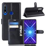 For Huawei Honor 9X Fingerprint Version Litchi Texture Horizontal Flip Leather Case with Wallet & Holder & Card Slots(Black)