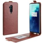 For OnePlus 7T Pro Crazy Horse Vertical Flip Leather Protective Case(Brown)