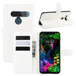 For LG G8S ThinQ Litchi Texture Horizontal Flip Leather Case with Wallet & Holder & Card Slots(White)