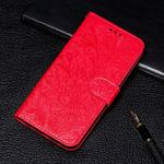 For Xiaomi Redmi 8A   Lace Flower Embossing Pattern Horizontal Flip Leather Case with Holder & Card Slots & Wallet & Photo Frame & Lanyard(Red)