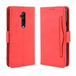 For OnePlus 7T Pro Wallet Style Skin Feel Calf Pattern Leather Case with Separate Card Slot(Red)