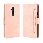 For OnePlus 7T Pro Wallet Style Skin Feel Calf Pattern Leather Case with Separate Card Slot(Pink)