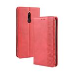 For Xiaomi Redmi 8   Magnetic Buckle Retro Crazy Horse Texture Horizontal Flip Leather Case with Holder & Card Slots & Photo Frame(Red)