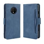 For OnePlus 7T Wallet Style Skin Feel Calf Pattern Leather Case with Separate Card Slot(Blue)