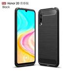 For Huawei Honor 20 Lite China Brushed Texture Carbon Fiber TPU Case(Black)