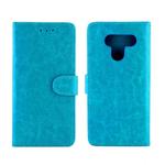 For LG Q60 / K50  Crazy Horse Texture Horizontal Flip Leather Case with Holder & Card Slots & Wallet & Photo Frame(Baby Blue)