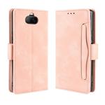 For Sony Xperia 8 Wallet Style Skin Feel Calf Pattern Leather Case with Separate Card Slot(Pink)