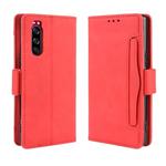 For Sony Xperia 5 Wallet Style Skin Feel Calf Pattern Leather Case with Separate Card Slot(Red)