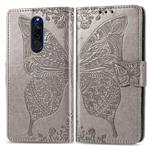For Xiaomi Redmi 8  Butterfly Love Flower Embossed Horizontal Flip Leather Case with Bracket Lanyard Card Slot Wallet(Gray)