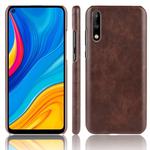 For Huawei Enjoy 10s Shockproof Litchi Texture PC + PU Case(Brown)