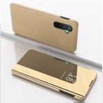 For OPPO Realme XT / K5 / Realme X2 Plated Mirror Horizontal Flip Leather Cover with Stand Mobile Phone Holster(Gold)