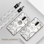 For Xiaomi Redmi 8  Fashion Clock Pattern Rhinestone Mobile Phone Shell with Bracket / Hand Rope / Lanyard(White)