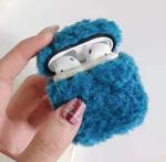 For Apple AirPods1/2  Plush Bluetooth Headphone Protective Case(Blue)