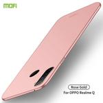 For OPPO Realme Q MOFI Frosted PC Ultra-thin Hard Case(Rose gold)