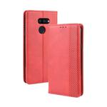 For LG K40S Magnetic Buckle Retro Crazy Horse Texture Horizontal Flip Leather Case  with Holder & Card Slots & Photo Frame(Red)