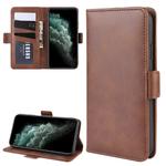 For iPhone 11 Pro Max Double Buckle Crazy Horse Business Mobile Phone Holster with Card Wallet Bracket Function(Brown)
