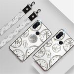 For Xiaomi Redmi Note7 Fashion Clock Pattern Rhinestone Mobile Phone Shell with Bracket / Hand Rope / Lanyard(White)