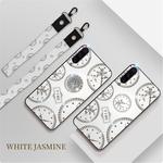 For Xiaomi CC9/A3 Lite Fashion Clock Pattern Rhinestone Mobile Phone Shell with Bracket / Hand Rope / Lanyard(White)