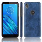 For Motorola Moto E6 Shockproof Litchi Texture PC + PU Case(Blue)