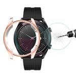 For HUAWEI Watch GT Elegant 42mm ENKAY Hat-prince 2 in 1 Full Coverage Electroplate TPU Case + 0.2mm 9H 2.15D Curved Edge Tempered Glass Film(Rose Gold)