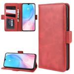 For Xiaomi CC9 Double Buckle Crazy Horse Business Mobile Phone Holster with Card Wallet Bracket Function(Red)