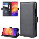 For Xiaomi Redmi Note 7/ Redmi Note 7 Pro Double Buckle Crazy Horse Business Mobile Phone Holster with Card Wallet Bracket Function(Black)