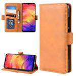 For Xiaomi Redmi Note 7/ Redmi Note 7 Pro Double Buckle Crazy Horse Business Mobile Phone Holster with Card Wallet Bracket Function(Yellow)