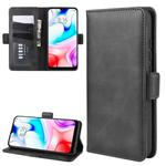 For Xiaomi Redmi 8 Double Buckle Crazy Horse Business Mobile Phone Holster with Card Wallet Bracket Function(Black)