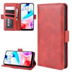 For Xiaomi Redmi 8 Double Buckle Crazy Horse Business Mobile Phone Holster with Card Wallet Bracket Function(Red)