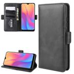 For Xiaomi Redmi 8A Double Buckle Crazy Horse Business Mobile Phone Holster with Card Wallet Bracket Function(Black)