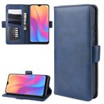 For Xiaomi Redmi 8A Double Buckle Crazy Horse Business Mobile Phone Holster with Card Wallet Bracket Function(Blue)