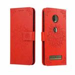 For Motorola Moto Z4  Embossed Kaleidoscope Flower Horizontal Flip Leather Case with Holder & Card Slots & Wallet(Red)